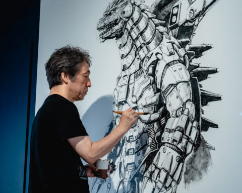 《哥吉拉》怪獸設計師西川伸司駁二動漫倉庫現場創作中